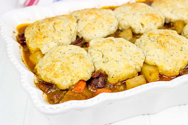 With Old Man Winter right around the corner, it's time to settle in to some tasty comfort food. How about this Easy Beef Stew with Rosemary Biscuit Topping for dinner tonight?