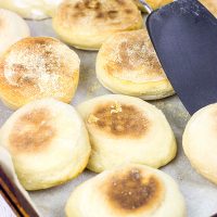 Love English muffins? Then try your hand at making a batch of these Homemade English Muffins!