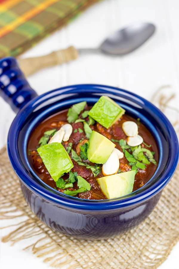 Forget the pancakes...maple syrup is a great addition to chili! This Smoky and Sweet Turkey Chili is perfect for cold Autumn evenings!