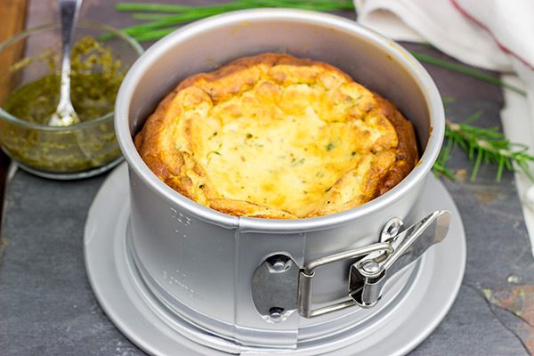 Serve up this Truffle and Herb Ricotta Cheesecake as a fun and unique centerpiece to your holiday cheese tray!