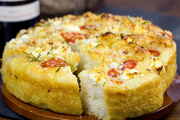 Celebrate the holidays with a batch of this tasty Goat Cheese and Tomato Focaccia!