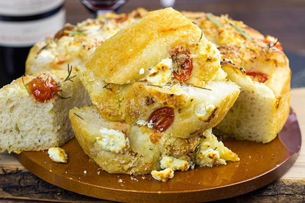 Celebrate the holidays with a batch of this tasty Goat Cheese and Tomato Focaccia!
