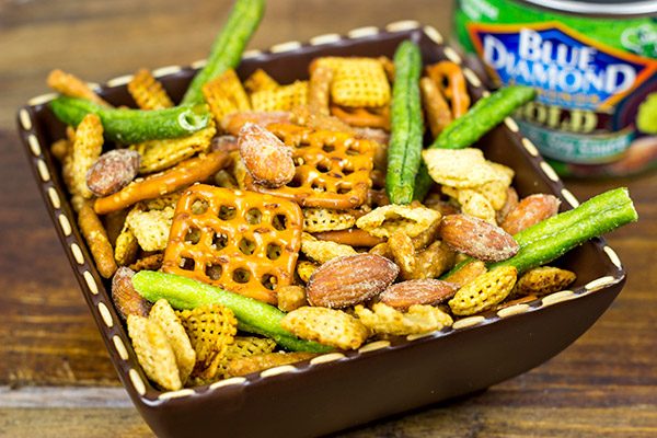 Ditch the chips and whip up a tasty snack hack instead! This Wasabi Soy Party Mix is a game-time favorite around our house!