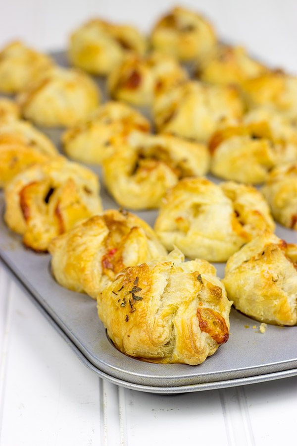 These bite-sized Sausage and Pepper Puffs are the perfect gameday appetizer!