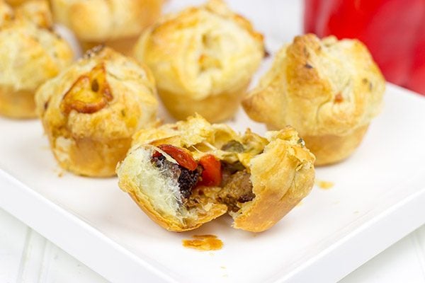 These bite-sized Sausage and Pepper Puffs are the perfect gameday appetizer!