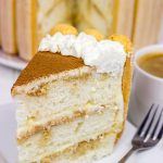 Featuring layers of white cake brushed with coffee and a hint of rum, this Tiramisu Cake is a new favorite in our house!