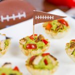 Guacamole + gameday = win! These Blackened Chicken Guacamole Bites are the perfect Super Bowl appetizer!