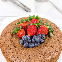 Looking for a decadent chocolate dessert without all of the calories? Try this Chocolate Angel Food Cake!
