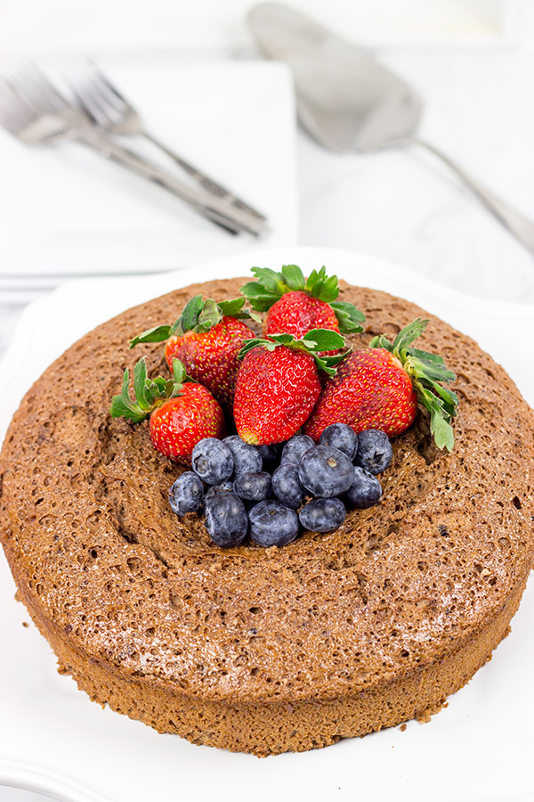 Looking for a decadent chocolate dessert without all of the calories? Try this Chocolate Angel Food Cake!