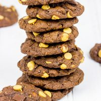 Nothing beats a good book, a roaring fire and a fresh batch of these Chocolate Peanut Butter Cookies!