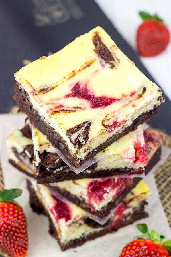 It's a cheesecake! No, it's a brownie! No, it's Strawberry Cheesecake Brownies!