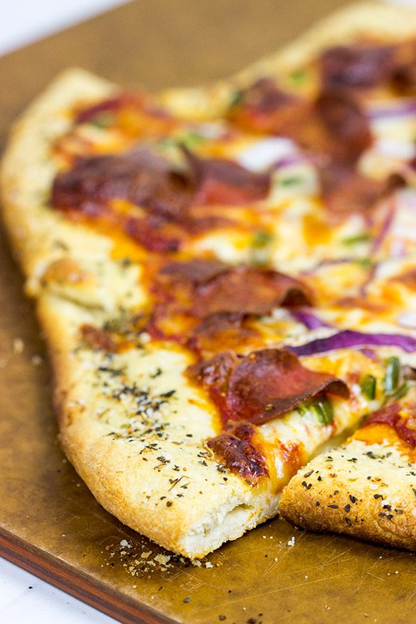 Mix up pizza night with this Thin Crust Sourdough Pizza!