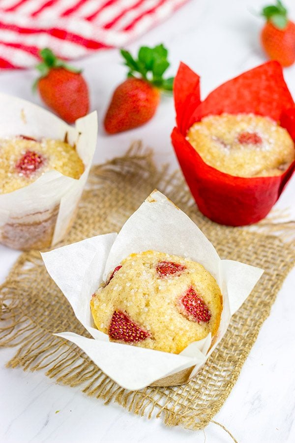 Celebrate the arrival of berry season with these Fresh Strawberry Muffins!