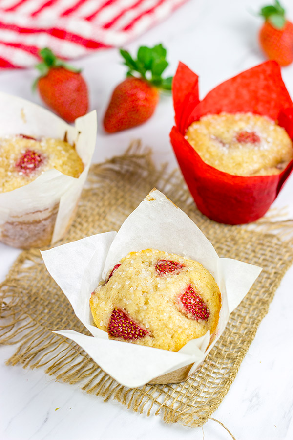 Celebrate the arrival of berry season with these Fresh Strawberry Muffins!