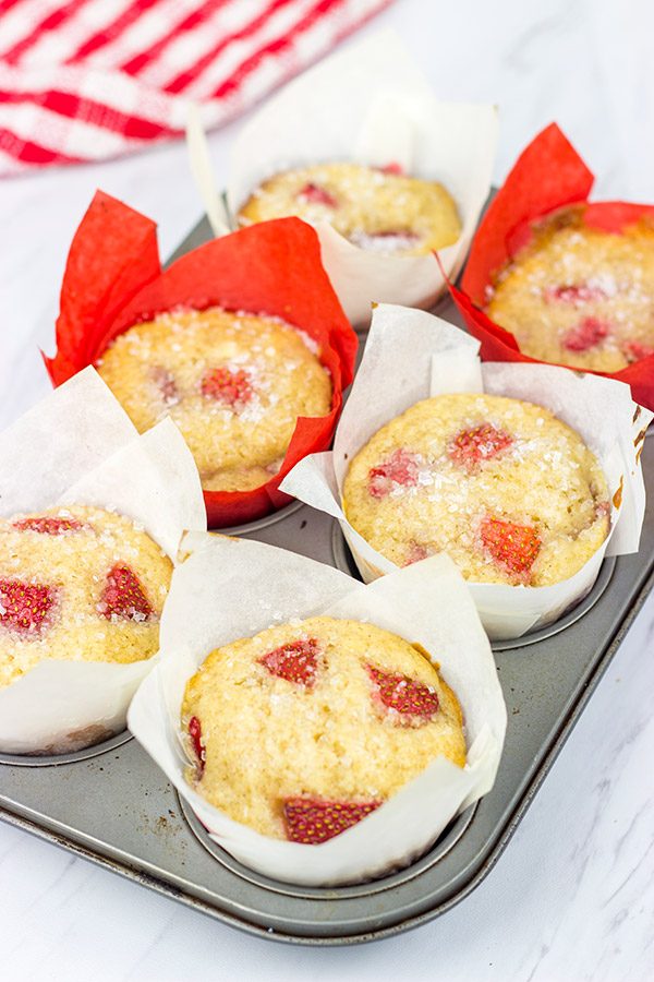 Celebrate the arrival of berry season with these Fresh Strawberry Muffins!