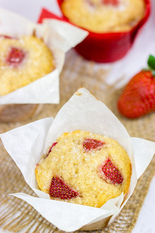 Celebrate the arrival of berry season with these Fresh Strawberry Muffins!