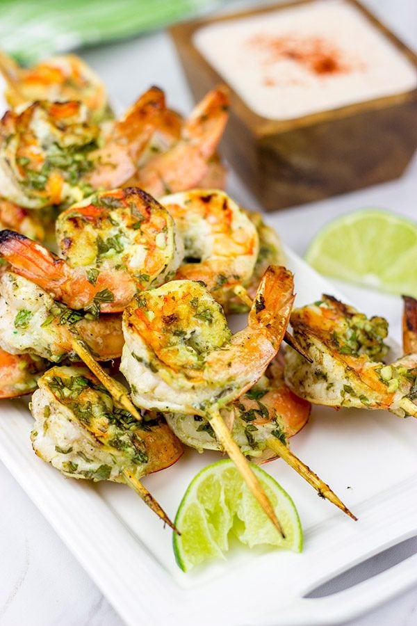 Get outside and grill up a batch of these Grilled Coconut Lime Shrimp this weekend!
