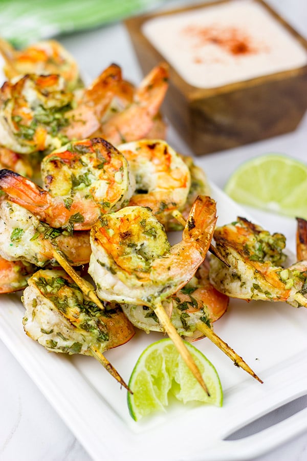 Get outside and grill up a batch of these Grilled Coconut Lime Shrimp this weekend!