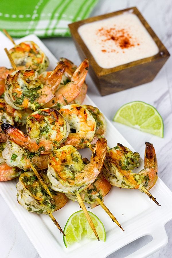 Get outside and grill up a batch of these Grilled Coconut Lime Shrimp this weekend!