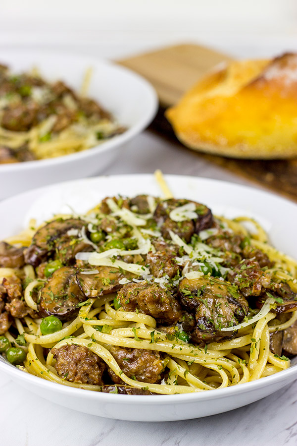 Linguine with Sausage and Mushrooms