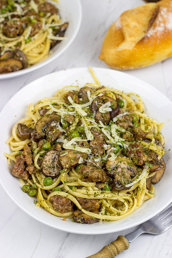 Linguine with Sausage and Mushrooms