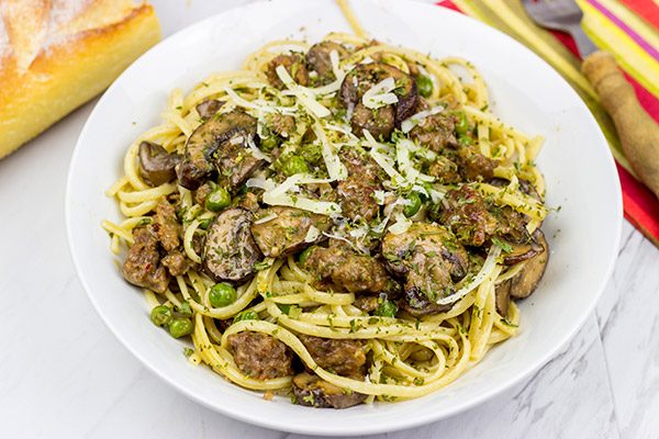Linguine with Sausage and Mushrooms