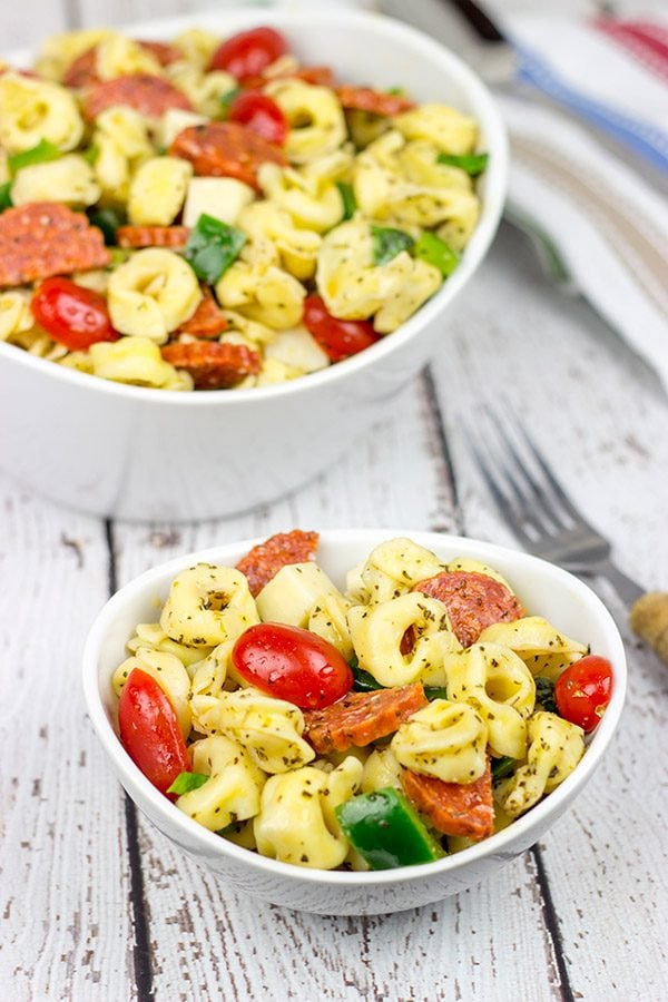 Summer picnics aren't complete without pasta salad, and this Pepperoni Pasta Salad is an epic addition to the picnic table!