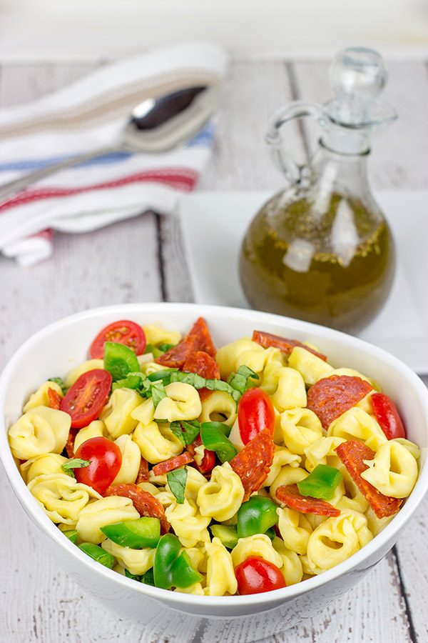Summer picnics aren't complete without pasta salad, and this Pepperoni Pasta Salad is an epic addition to the picnic table!