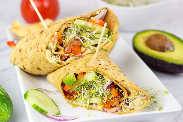 Easy, tasty and healthy. What's not to love about these Veggie Hummus Wraps?