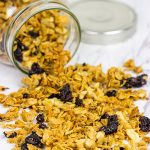 Weekdays always begin with a bowl of Greek yogurt topped with homemade granola. This Cherry Walnut Granola is a tasty way to get your day started!