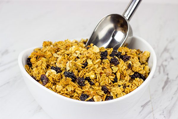 Weekdays always begin with a bowl of Greek yogurt topped with homemade granola. This Cherry Walnut Granola is a tasty way to get your day started!