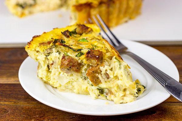 This tasty Sausage and Green Apple Quiche is perfect for breakfast, brunch or dinner!