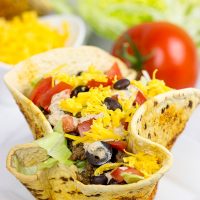The crispy, seasoned bowls are the best part of these tasty Taco Salad Bowls!