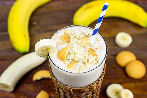 This Banana Muffin Smoothie tastes like eating a loaf of fresh banana bread...through a straw.