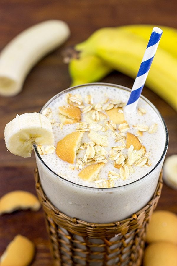 This Banana Muffin Smoothie tastes like eating a loaf of fresh banana bread...through a straw.