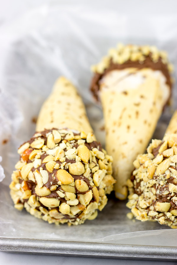 These Homemade Chocolate Peanut Ice Cream Cones will remind you of being a kid again!