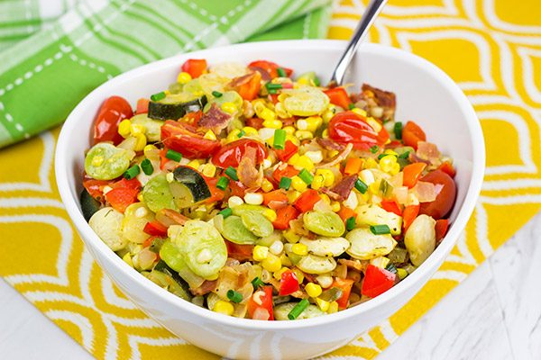This Southern Garden Succotash is a great way to use your favorite garden veggies!