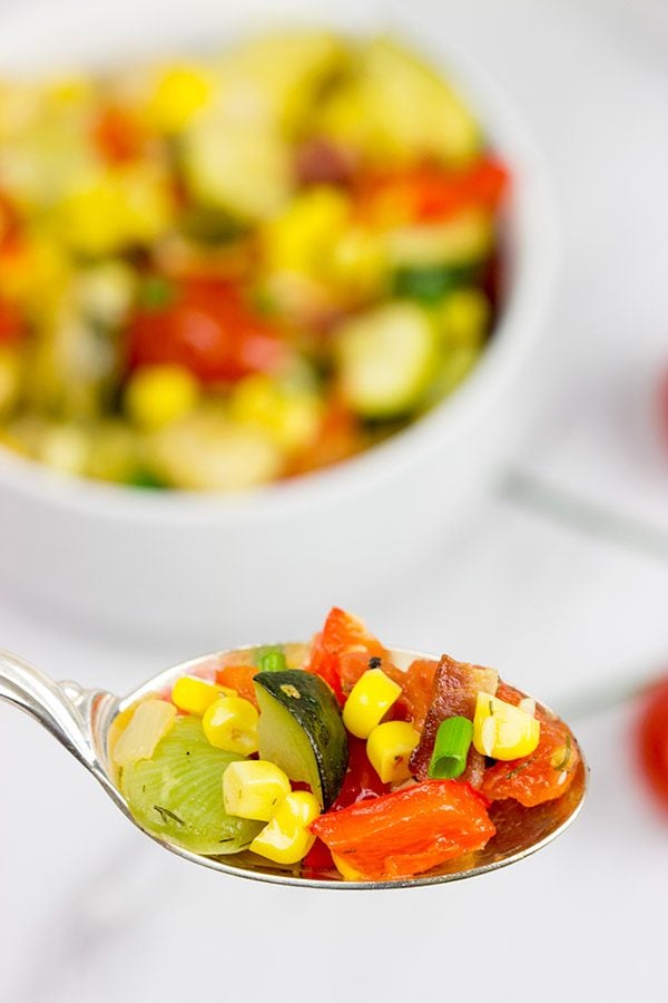 This Southern Garden Succotash is a great way to use your favorite garden veggies!