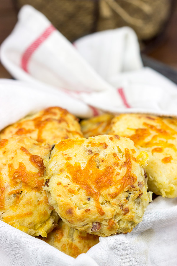 These handmade Bacon Cheddar Buttermilk Biscuits are easy to make...and even easier to eat!