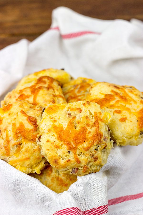 These handmade Bacon Cheddar Buttermilk Biscuits are easy to make...and even easier to eat!