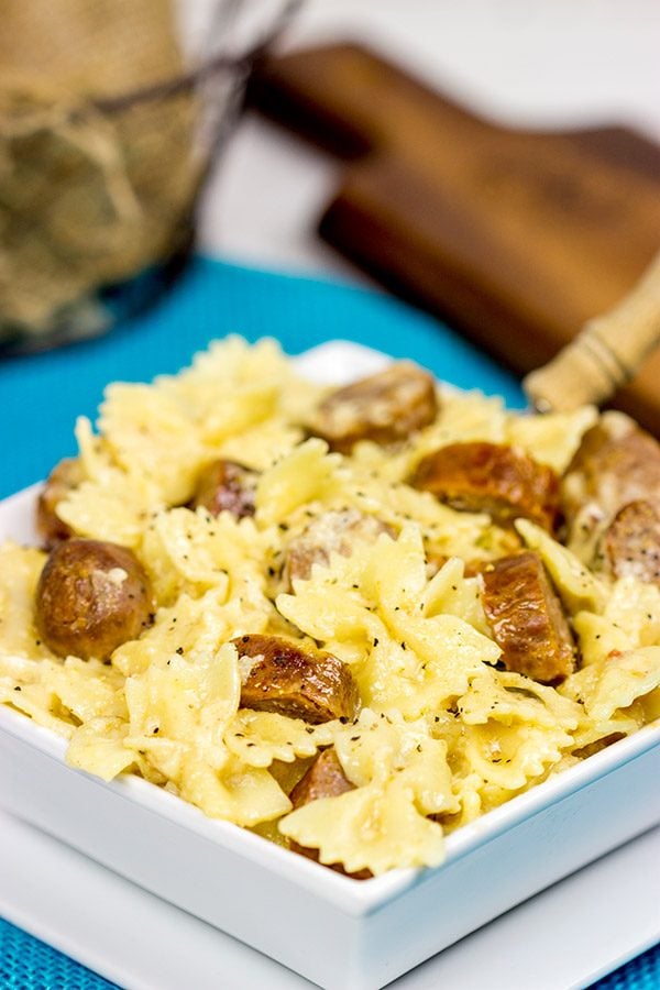 This Chipotle Brats Mac and Cheese is a tasty grown-up version of a childhood favorite!