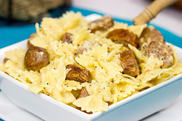 This Chipotle Brats Mac and Cheese is a tasty grown-up version of a childhood favorite!