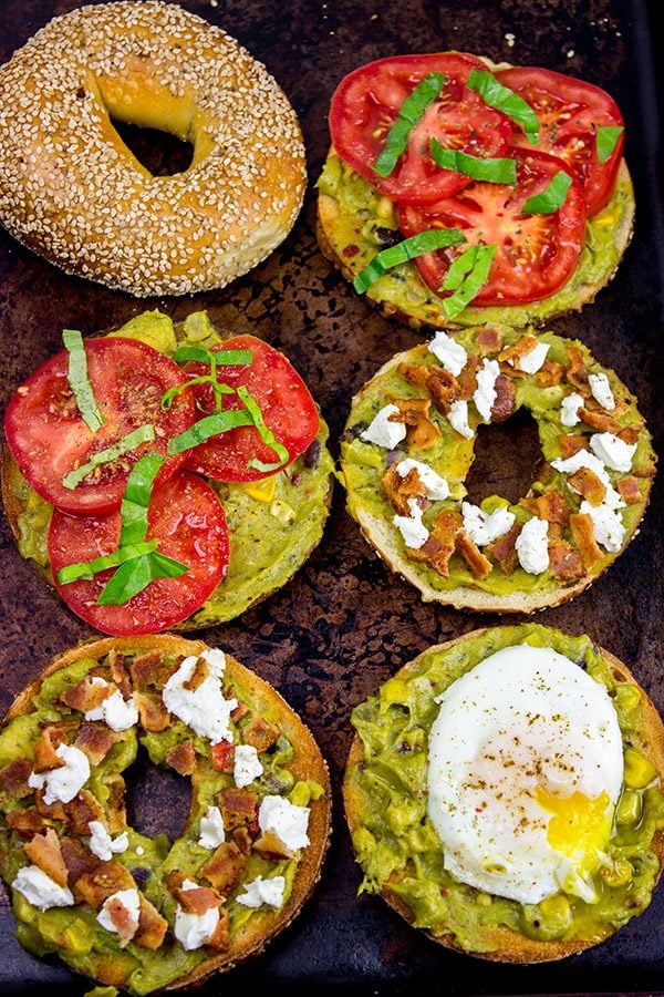 Grab a bagel and mix up lunch with this Guacamole Toast: 3 Ways!