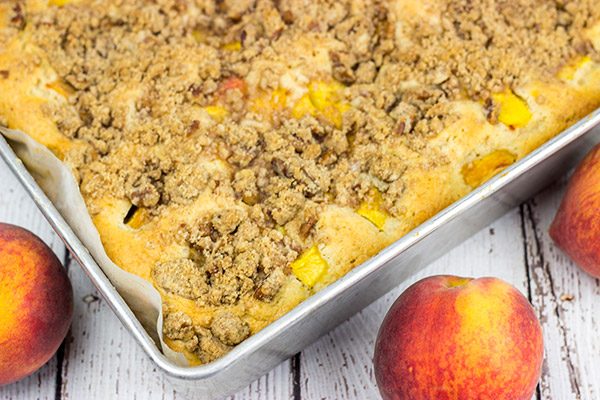 This Peach Pecan Coffee Cake is so good it can double as dessert or breakfast...or both!