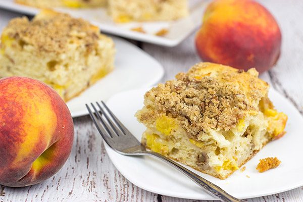 This Peach Pecan Coffee Cake is so good it can double as dessert or breakfast...or both!