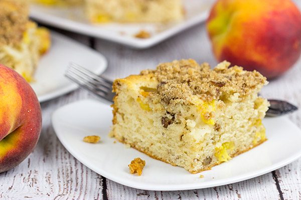 This Peach Pecan Coffee Cake is so good it can double as dessert or breakfast...or both!