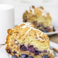 Get your morning started off right with a slice of Blueberry Coffee Cake!