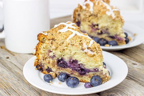 Get your morning started off right with a slice of Blueberry Coffee Cake!