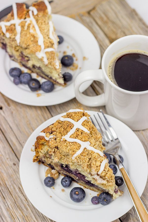 Get your morning started off right with a slice of Blueberry Coffee Cake!