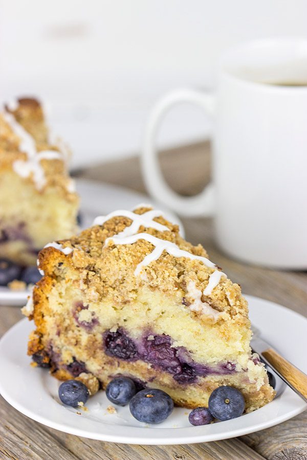 Get your morning started off right with a slice of Blueberry Coffee Cake!